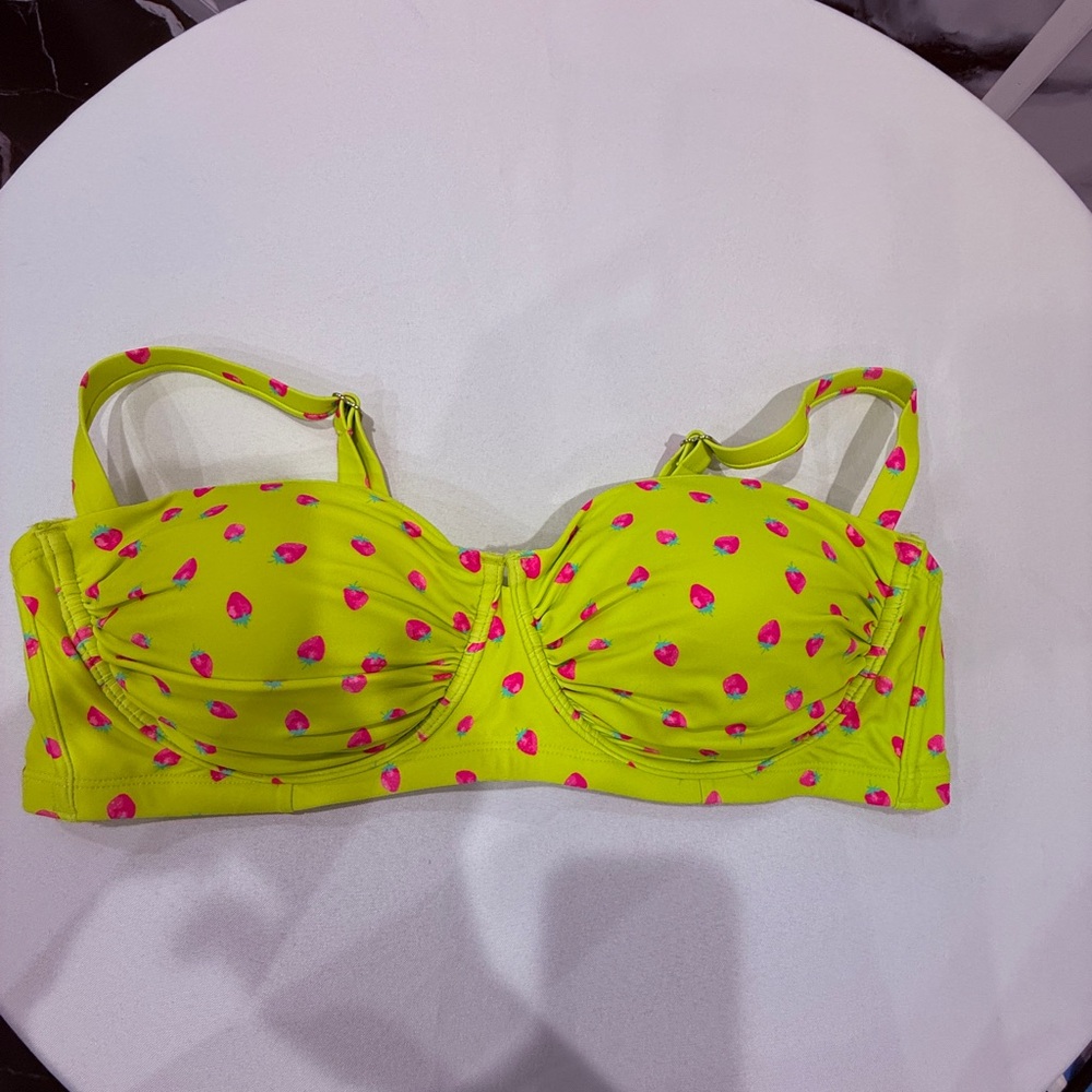 Wild Fable Lime Green Bikini Top with Pink Accents